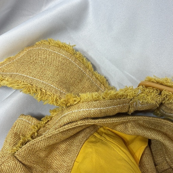 Anthropology Moon River Gold High Waist adjustable belt back zip up Shorts S - Picture 10 of 13